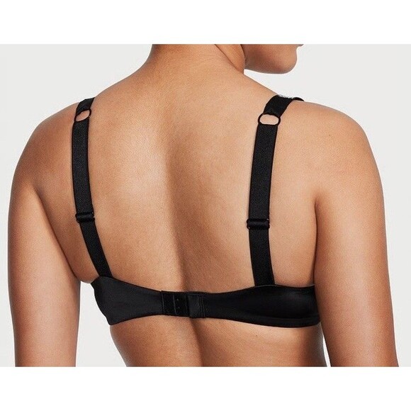 New Victoria's Secret Black Bras Very Sexy Shine Strap Smooth Push-Up 34 A - Picture 2 of 9
